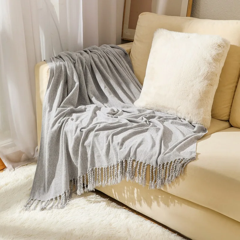 YFY Chenier woven blanket light luxury four seasons nap blanket household sofa decorative blanket