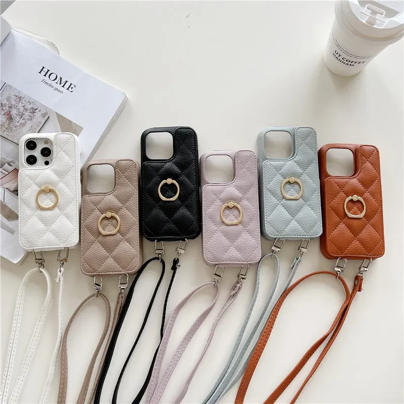 Etui na telefon ze skórzanym portfelem Crossbody na IPhone 13 12 Mini 15 14 11 Pro Max XS XR 8 7 Plus pokrowiec odporny na wstrząsy
