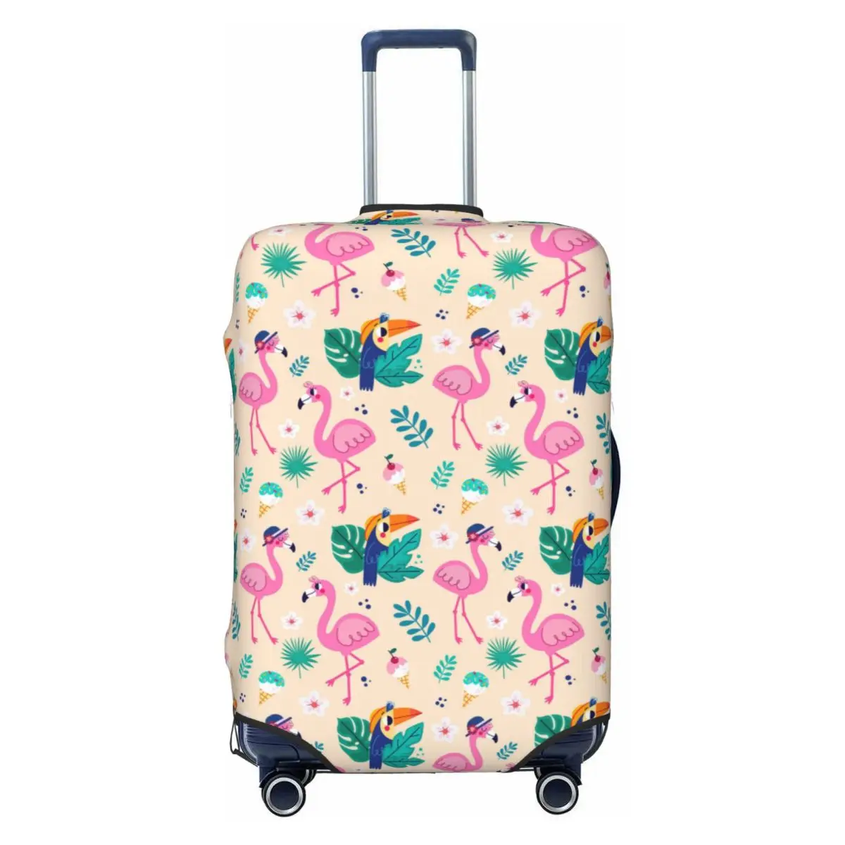 

Custom Flamingo Bird Tropical Leaves Luggage Cover Cute Suitcase Protector Covers Suit For 18-32 inch