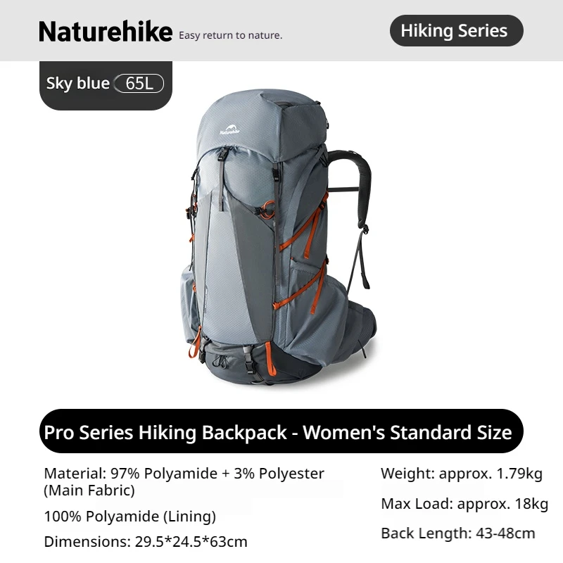 Naturehike wandelrugzak, survivalrugzak, 35L en 65L, outdoor rugzakken voor bergbeklimmen, grote capaciteit, waterdichte regenhoes.