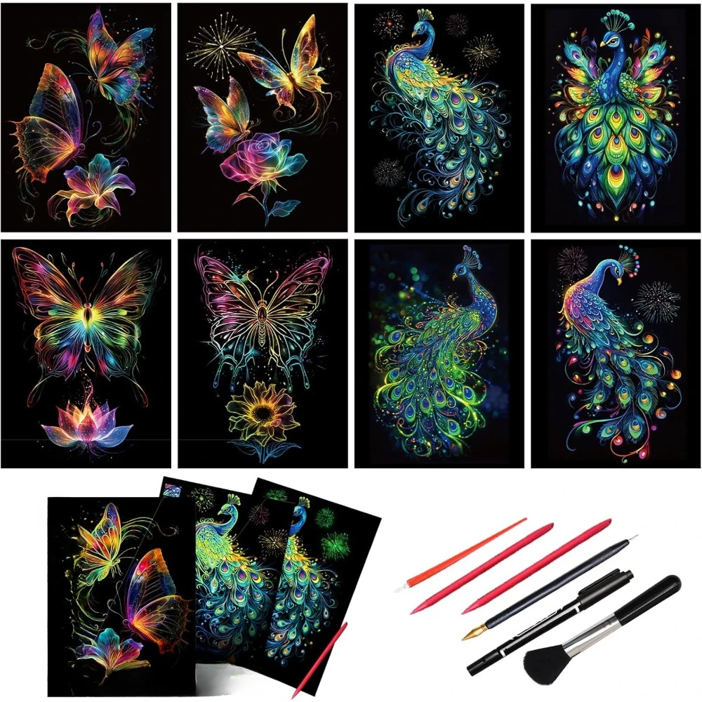 

Art paper, 8 sheets of 11.2 x 8.2 inches, a rainbow art and craft gift
