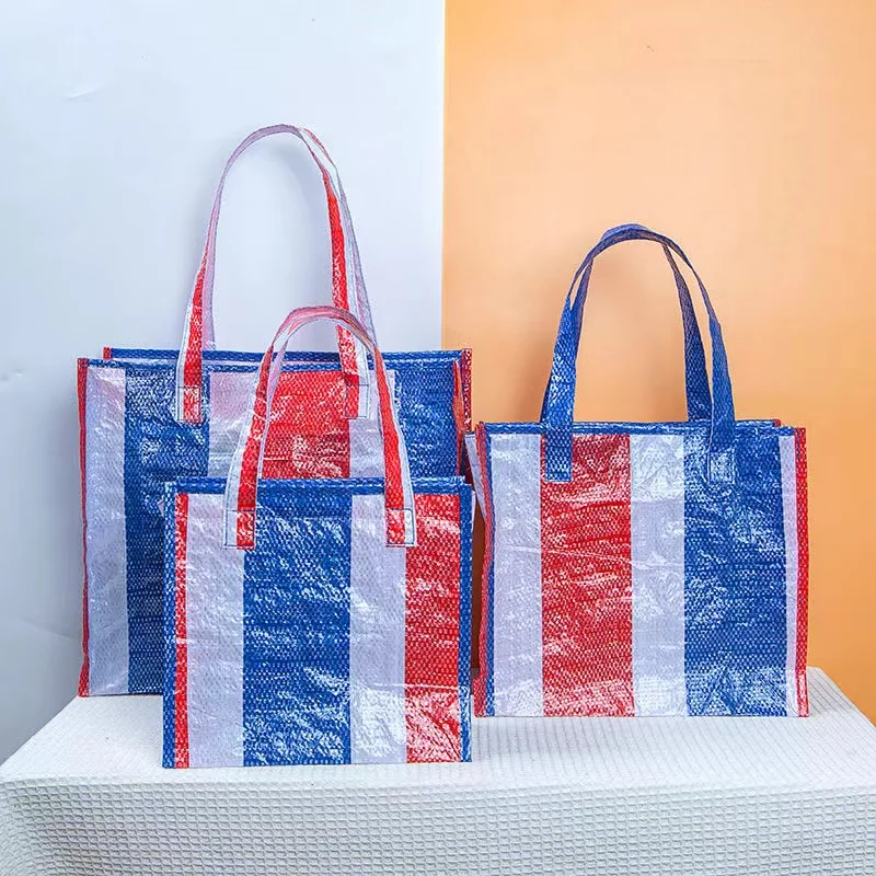 Large-capacity Waterproof Supermarket Shopping Bag Portable PP Woven Shopping Bag For Retail Stores Boutique And Supermarkets
