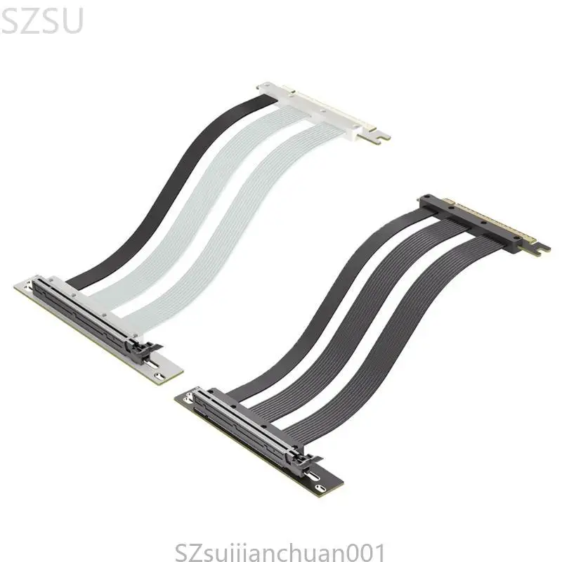 SZSU Duurzaamheid PCIe5.0 X16 Risers Cable GPU Extension Cable voor grafische afbeeldingen, 20 lang met Plugs en