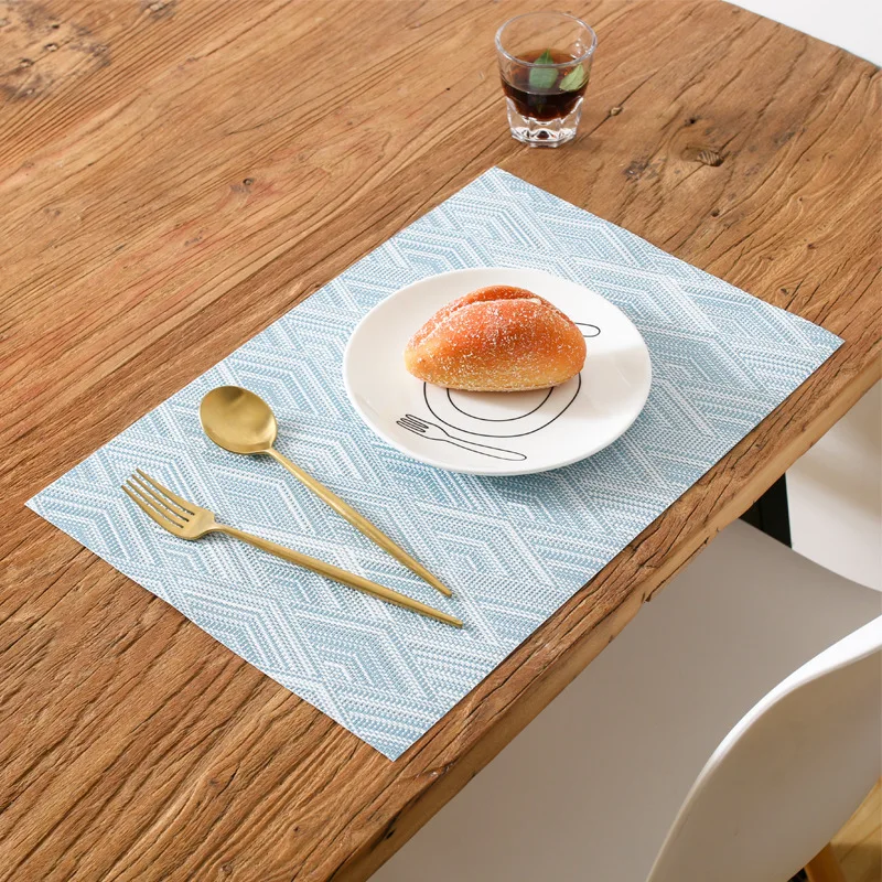 Washable PVC Placemats,Dining Table Mat Non-slip Placemat Set Western Dining Placemat Cup Coaster