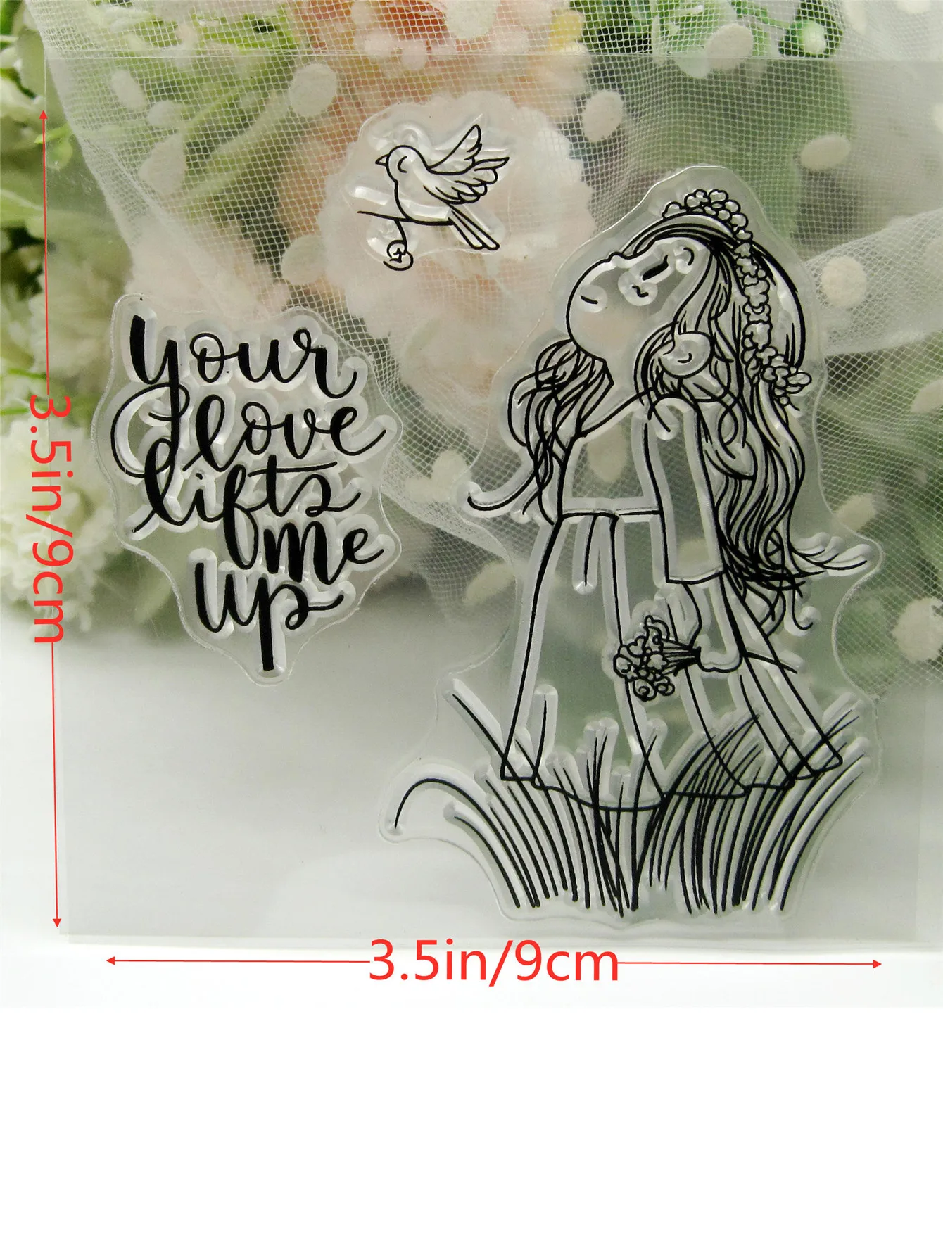 Custom Transparent Silicone Rubber Stamp and Metal Die Sheet Cling, Clear Girl, DIY Scrapbooking, Cute Pattern, Photo Album