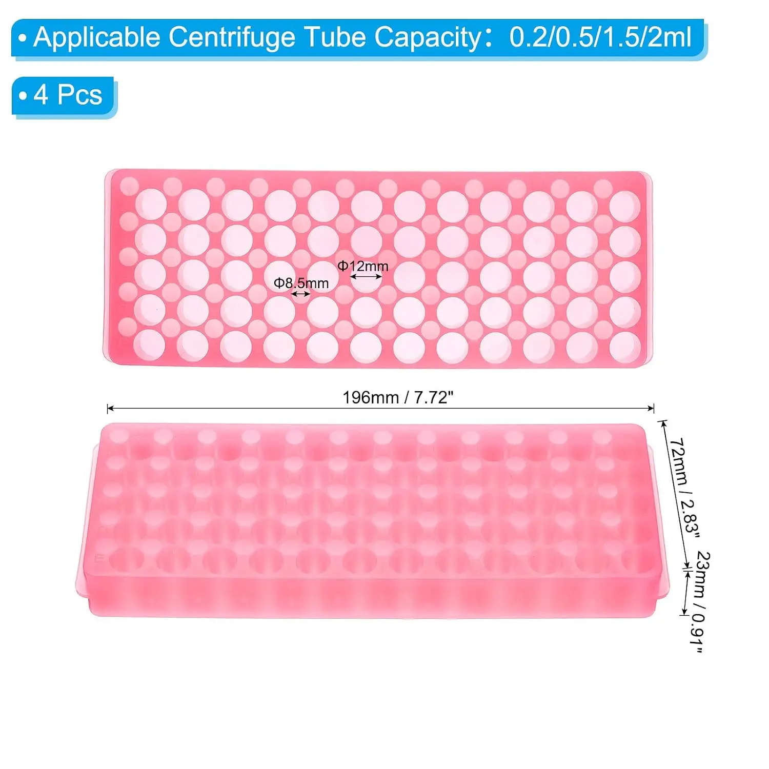 Micro centrifuge tube rack, double panel, 60 holes, supports 0.2ml- 2ml centrifuge tubes and tubes