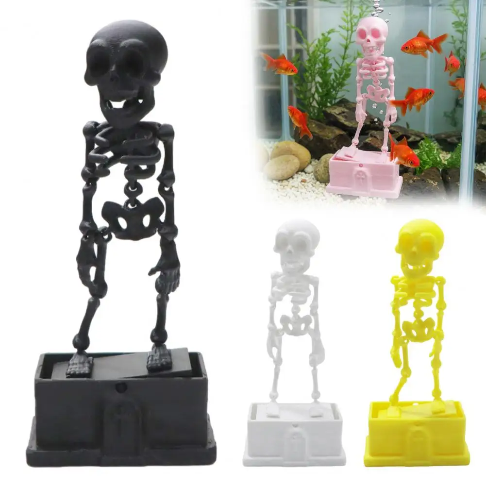 Dancing Skeleton Air Bubbler Dancing Skeleton Aquarium Bubbler Ornament Air Driven Dynamic Fish Tank Decoration with for Betta