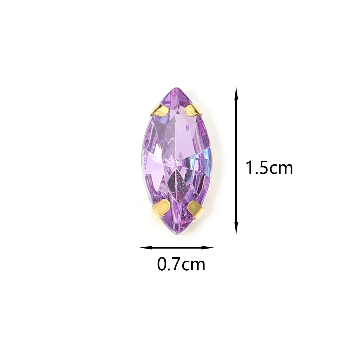 

50pcs Horse Eye Shape Stainless Claw Rhinestones Four Hole Claw Sew-on Glass Crystals Bead for DIY Craft Clothes Sewing Supplies