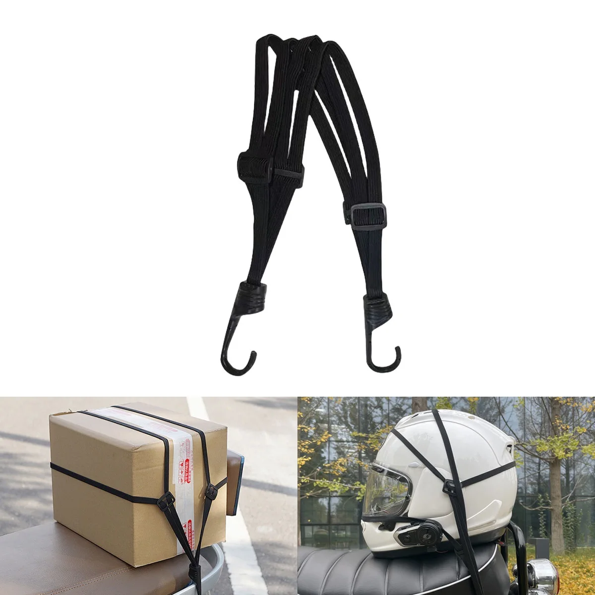 Universal Motorcycle Helmet Luggage Strap High-Strength Retractable Luggage Fixed Elastic Buckle Rope Protective Buckle Strap