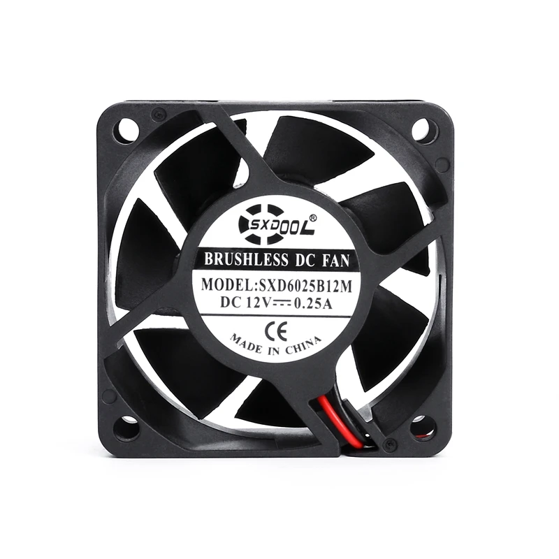 

2pcs SXDOOL dc 12V 60mm fan 60X60X25 mm dual Ball Bearing 12V 0.25A pc cpu case cooling fan 6025 cooling cooler fan