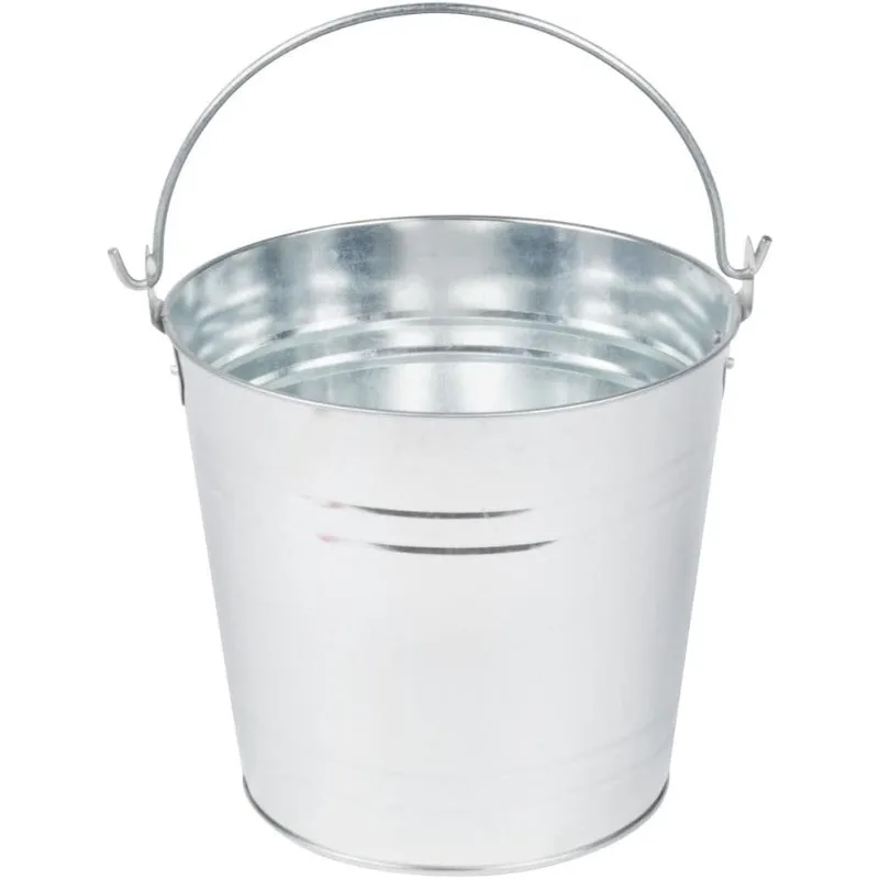 Natural Galvanized Steel Pail with Handle, 1.16-Gallon, 8