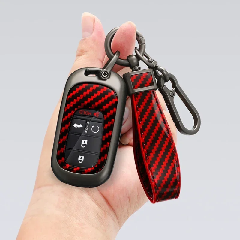 

Zinc Alloy Carbon Fiber Style Car Key Case Cover Shell For Honda Civic Fit Accord CRV HRV Jazz Odyssey For Acura TL TSX ZDX RSX