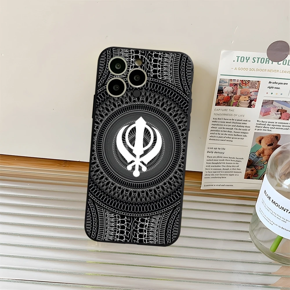 Sikh Khanda Sikhism Phone Case Fundas for iphone 13 11 15ProMax 14 12 16 Pro Xs Max Mini Xr X Plus Coque