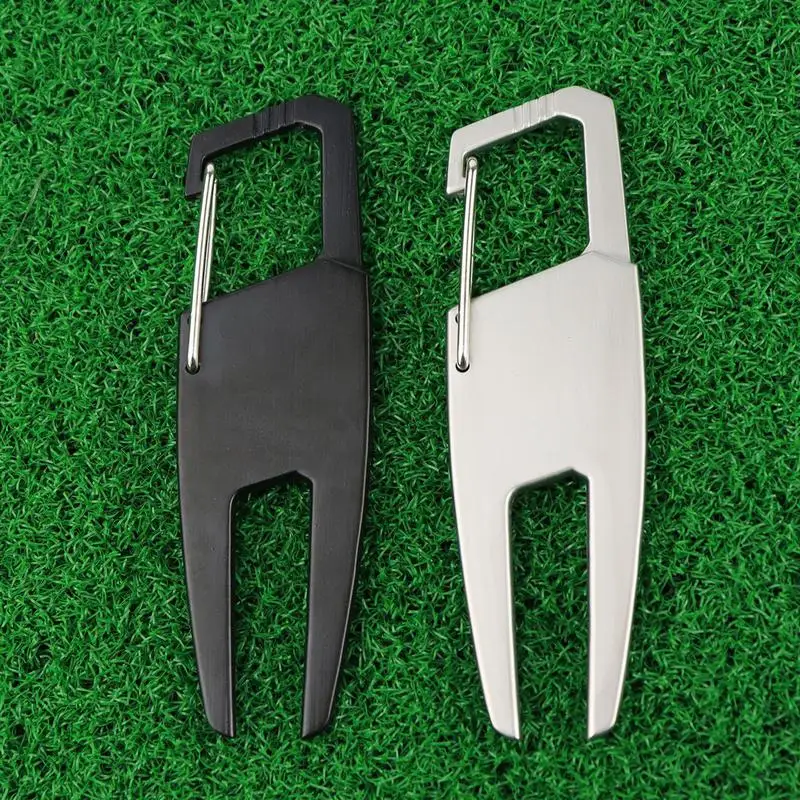 Golf Divot aracı Golf vuruş yeşil çatal çinko alaşım Golf çimen onarım aracı Pitch oluk temizleyici Golf Pitchforks Golf aksesuarları