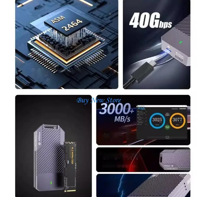 

20CE 40Gbps External Hard Driver M.2 NVMe PCIe SSD Case Enclosure for Thunderbolt 3/4, USB4.0 3.2 3.1 2.0 Disk Box