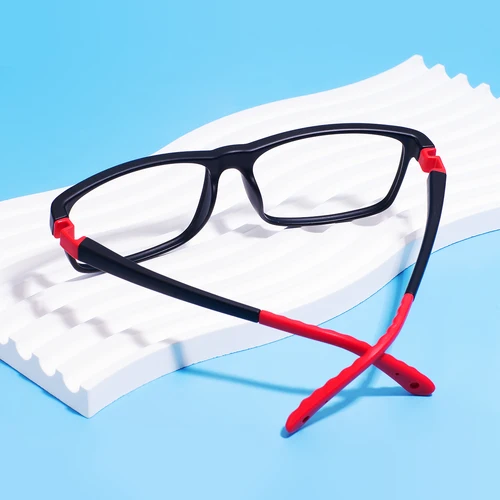Imagen 2 del producto Montura de gafas cómoda y duradera para niños y niñas, montura completa Rectangular TR90 colorida, flexibles, para lentes graduadas ópticas