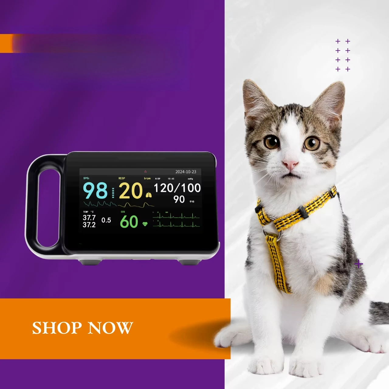 Animal , dog pet electrocardiogram analyzer, ultrasonic scanner, portable multi-parameter veterinary patient