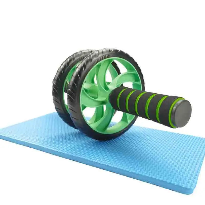 Geräuschloser Bauchroller mit Doppelrad – Hergestellt aus PVC und Edelstahl, geeignet für das Training der Rumpfmuskulatur und für Fitnessbegeisterte, Bauchmuskelroller, Trainingsgerät. – Detail 4