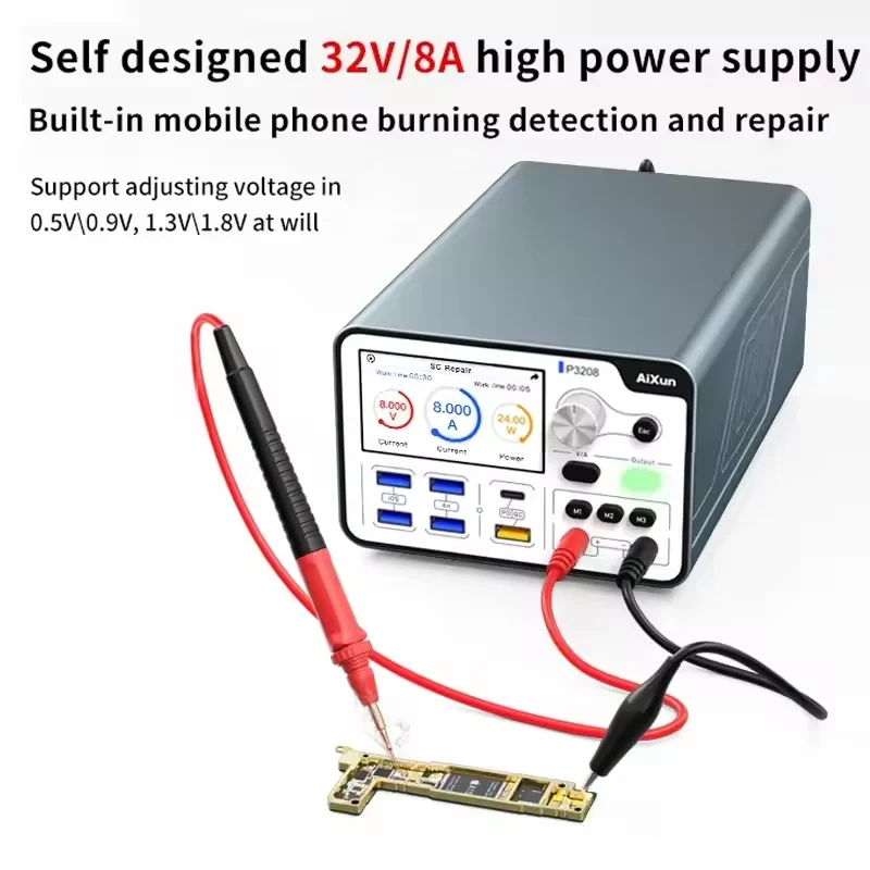 AIXUN P3208 Smart DC Power Supply 320W 32V/8A for iP 7-16 Pro Max Fast Charging One-button Power on Tool