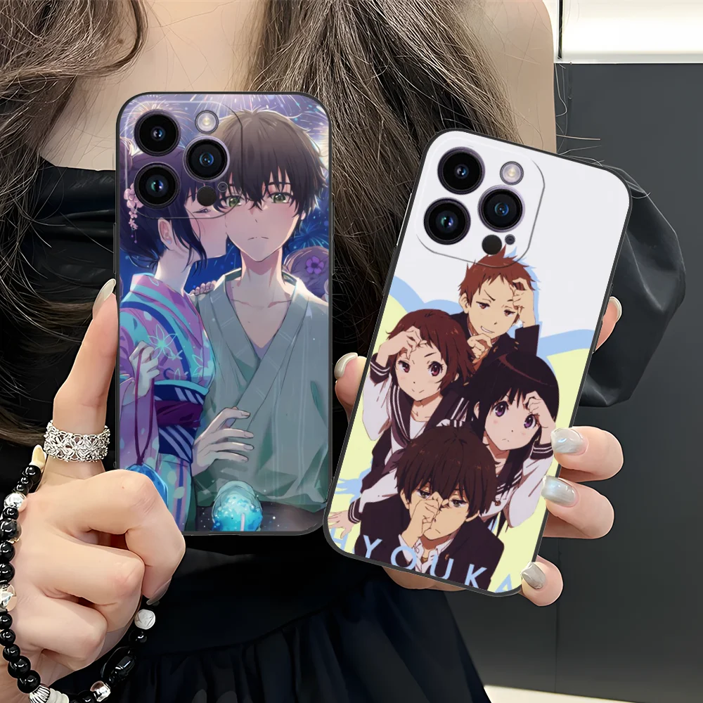 Hyouka Anime 전화 케이스 iPhone 16 15 14 13 12 11 X XR XS 8 7 Pro Max Plus 미니 블랙 커버 스마트 폰 핸드폰