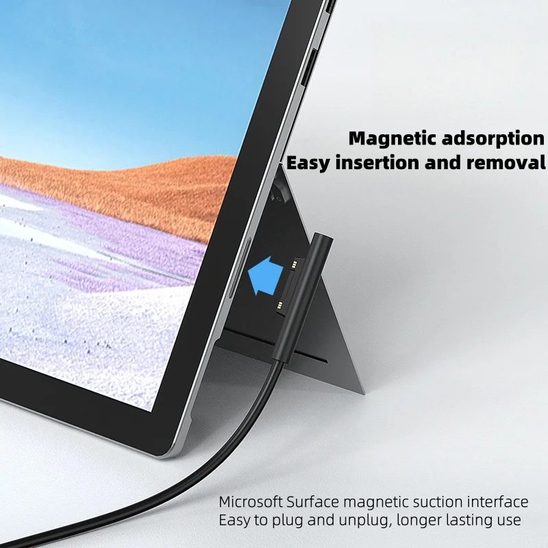 Suitable for Microsoft Surface Pro/Laptop/Book/Go Charging Cable Type-C to Surface Magnetic PD Fast Charging Cable