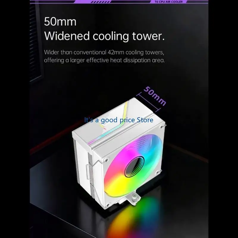 Low Noise Cooling Fan 6 Heat Pipes ARGB Effects Temperature Readout Compatibles