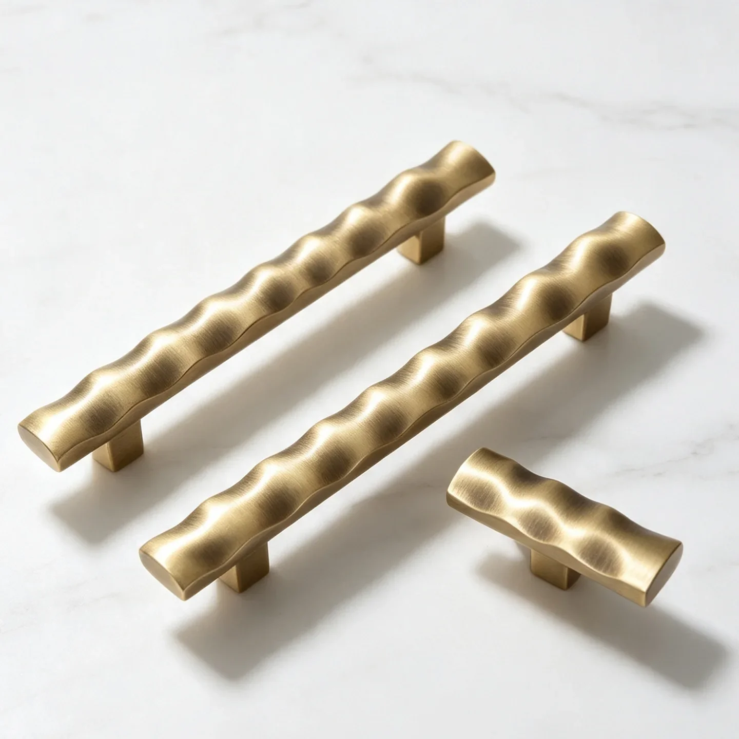 Creative High-end Wardrobe Cabinet Door Handle French Water Ripple Brass Handle Light Luxury Drawer Solid Hardware Door Handle