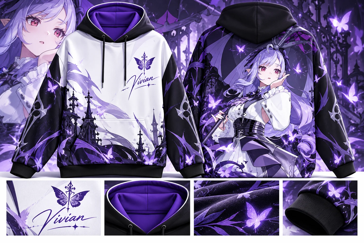 Zenless Zone Zero Vivian Hoodie, Cosplay, Game Merch, Printed Sweatshirt, Y2K, Unisex, Gift for Men & Women, Anime Streetwear