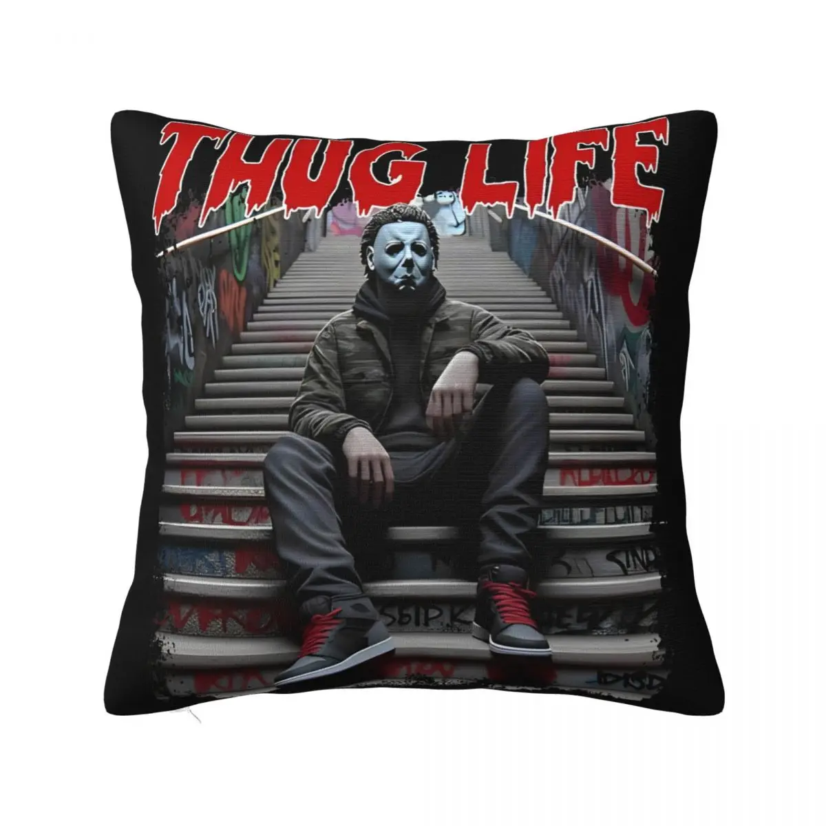 Warm Living Room Halloween Horror Movie Michael Myers Thug LifeDecor Pillowcase Stuff Pillow Covers Zippered Multi-Size