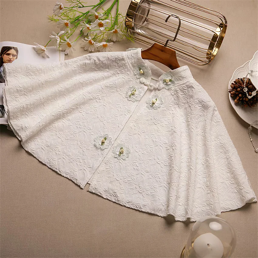 New Fashion Elegant Women Wrap Bolero Accessories Lady Floral Embroidered  Shawl Capes Sun Protection Coats Cloak Pullovers 2571