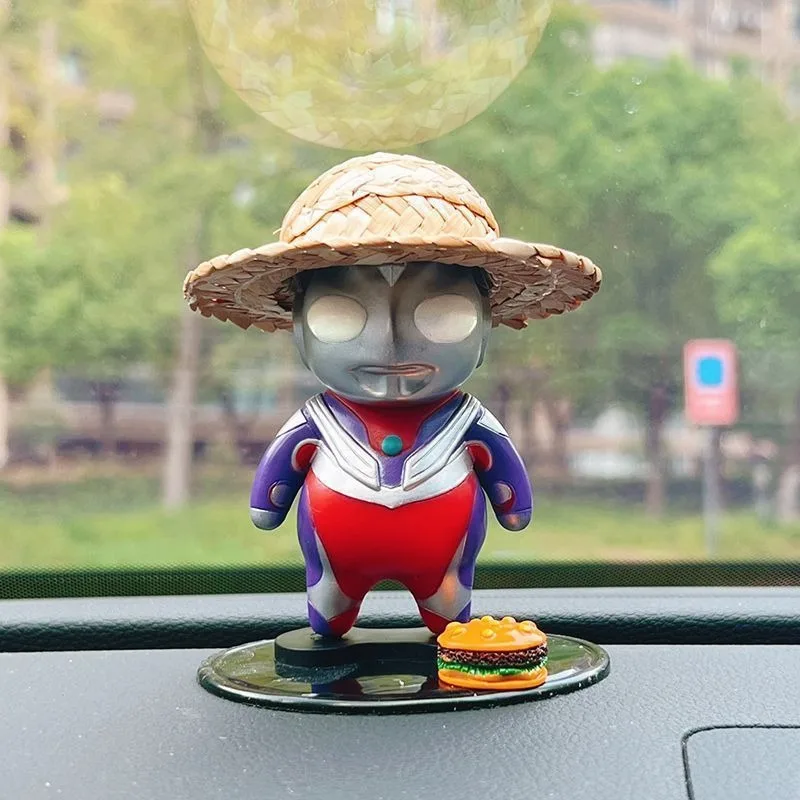 Ultraman Anime Figuur Tiga Model Q Versie Leuke Auto Ornament Desktop Decoratie Kinderspeelgoed Geschenken