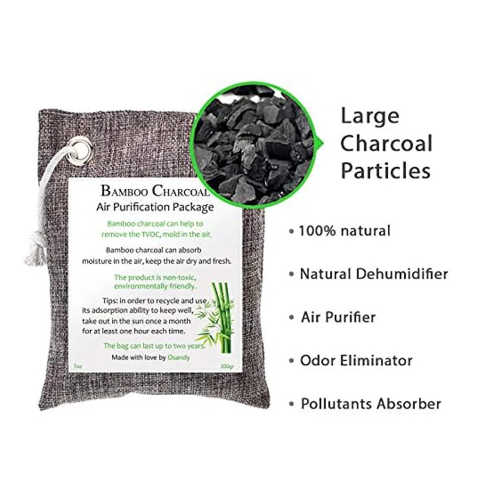 1/2/3 Pcs Bamboo Charcoal Bags Odor Absorbe Car Home Remove Formaldehyde Activated Carbon Bag Flavor Removal Air Purifier Carbon