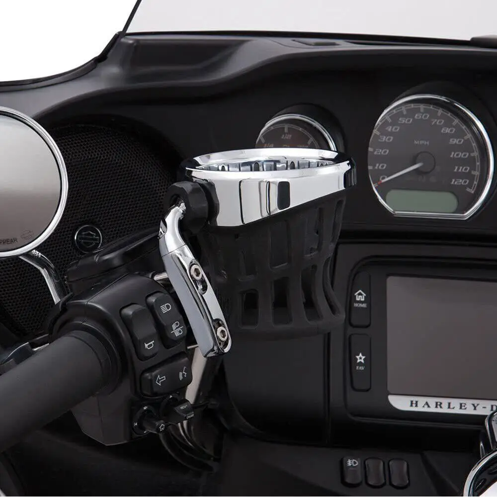 Motorcycle Universal Handlebar Cup Bottle Holder Drink Mesh Mount For Harley Honda Goldwing F6B GL1800 Yamaha Ducati Suzuki BMW - view 2