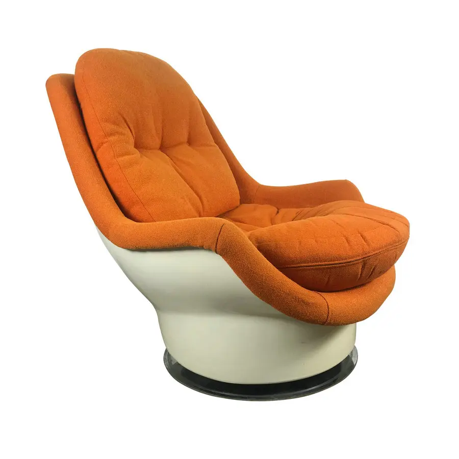 

#Space Age Design Swivel Fiberglass Mold Lounge Chair Office Upholstered Single Seat Sofa Chairs for Hotel Living Room Furniture