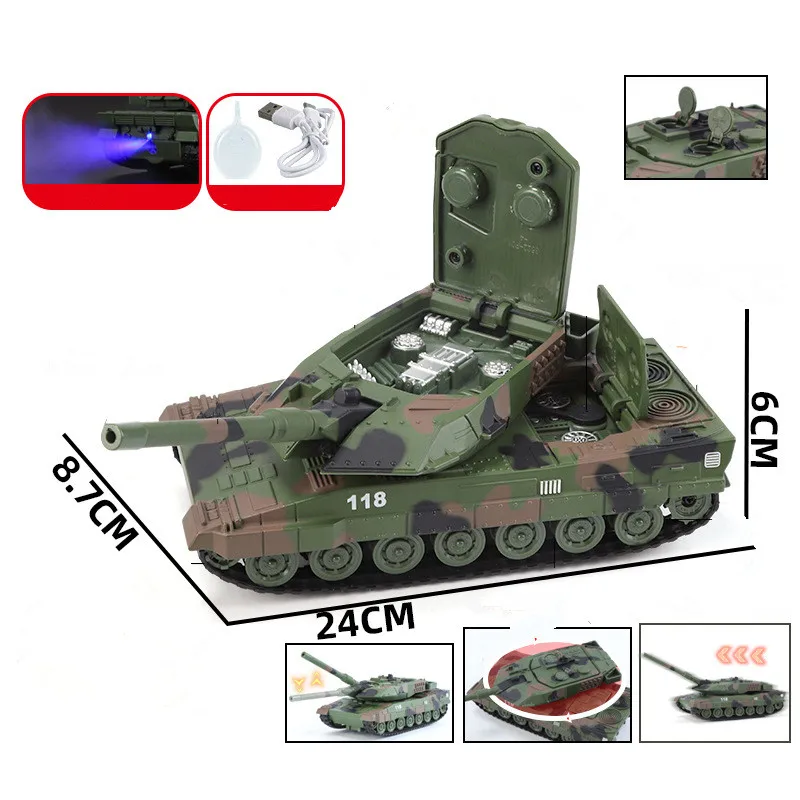 1: 32 alloy Tiger 3818 tank model,simulated sound and light tank toy,original packaging gift box,wholesale