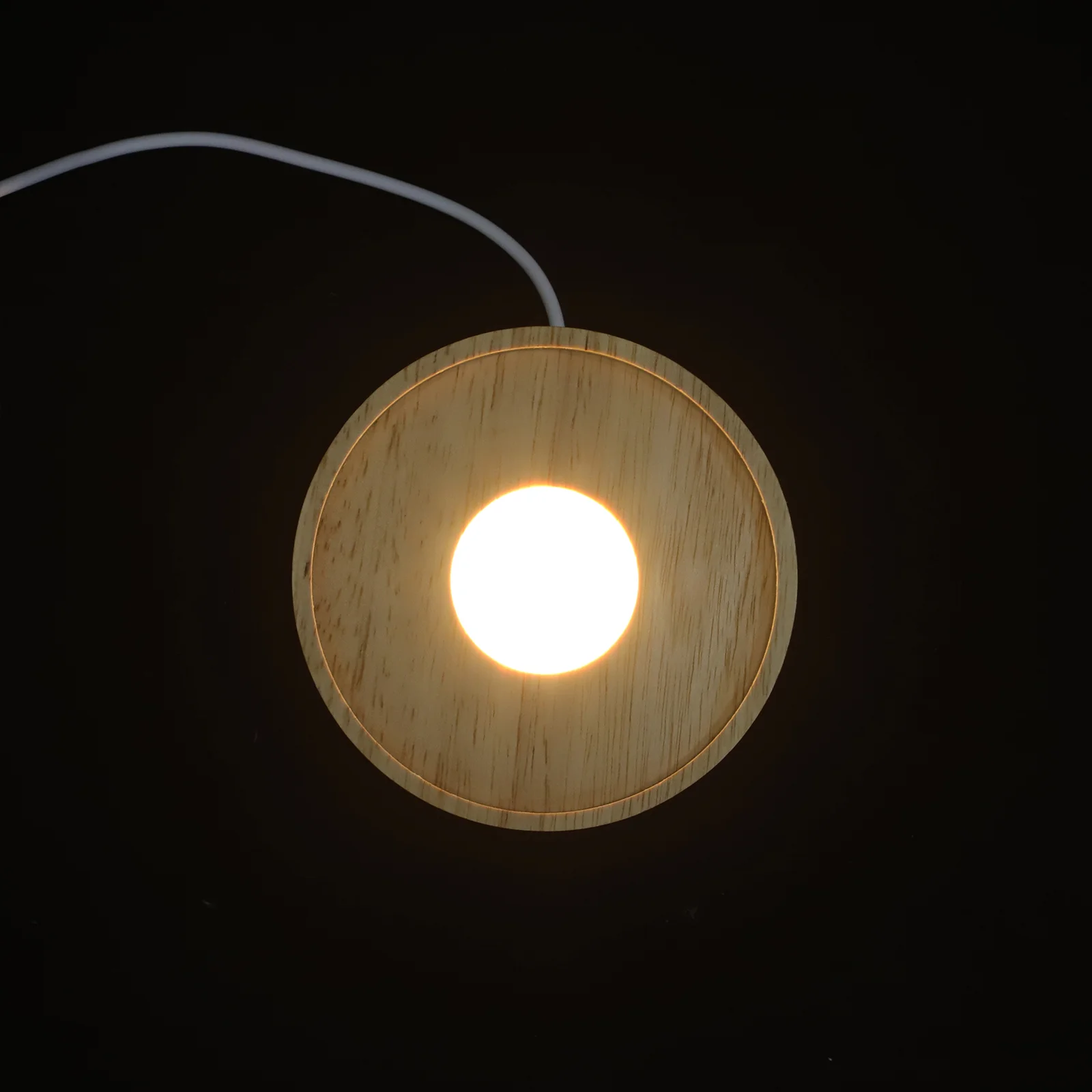 LED Luminous Base Table Decor USB Lamp Lights Display Glowing Crystal Ball Holder Lighting