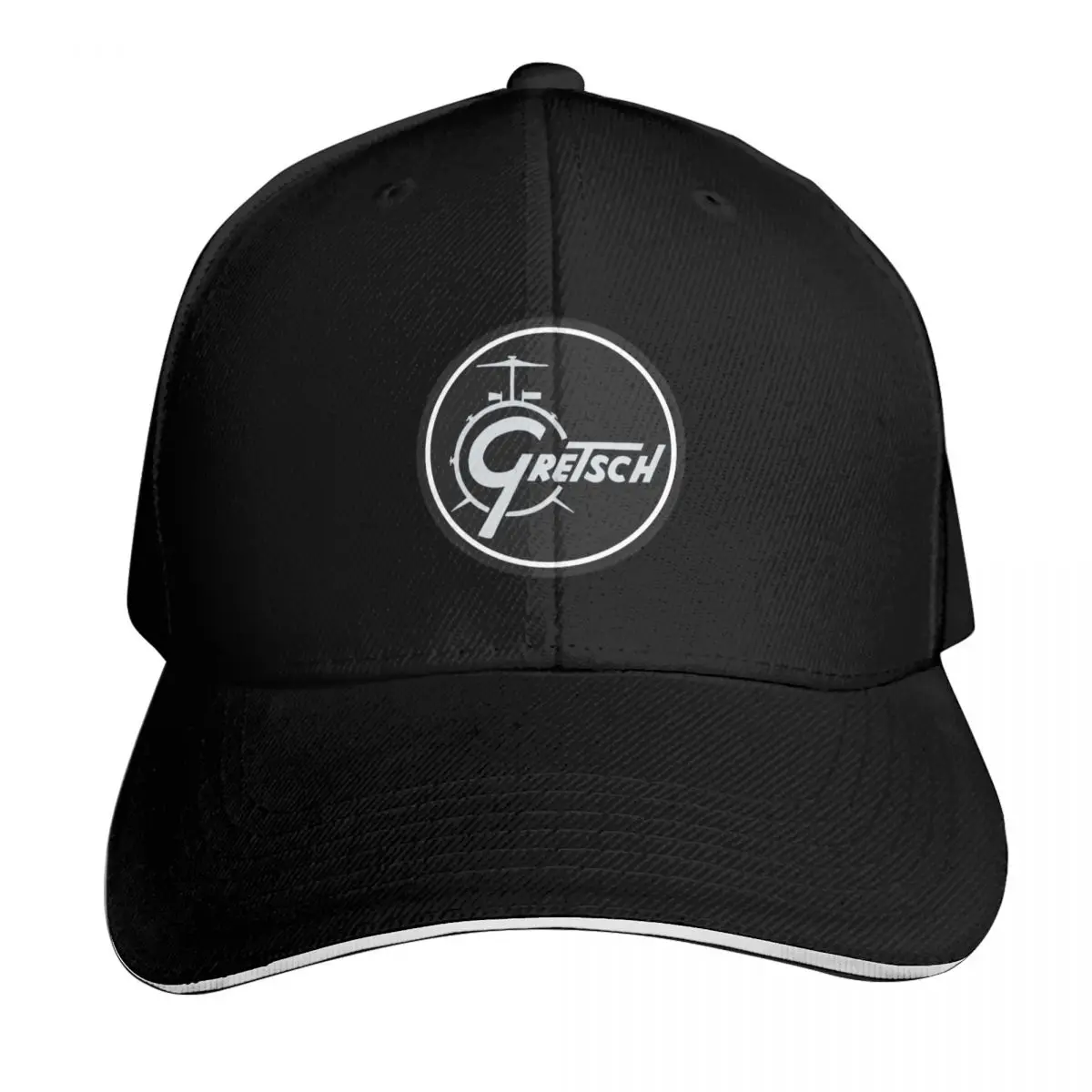 Boné vintage Gretsch com logotipo circular de kit de bateria, boné de beisebol, chapéu de aniversário, chapéu derby, chapéu de segurança, chapéus para mulheres e homens