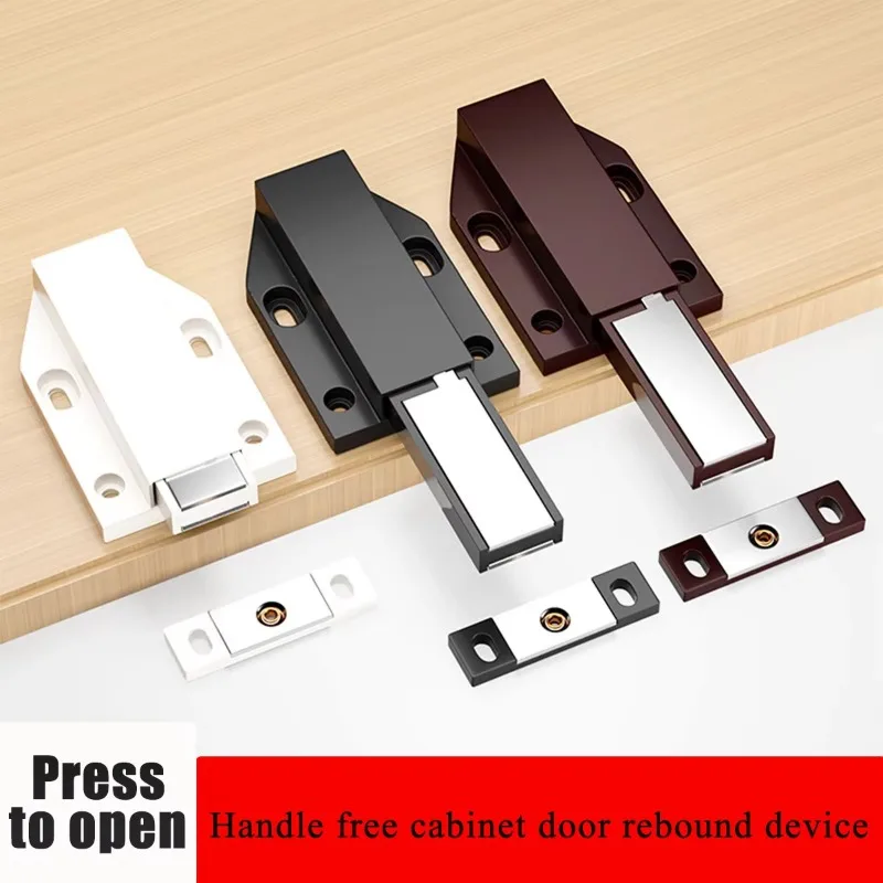 4PCS Magnetic Push to Open Latches Heavy Duty Touch Latch Catch Cabinet Door Hardware Touch Pressure Release Latch for Drawer