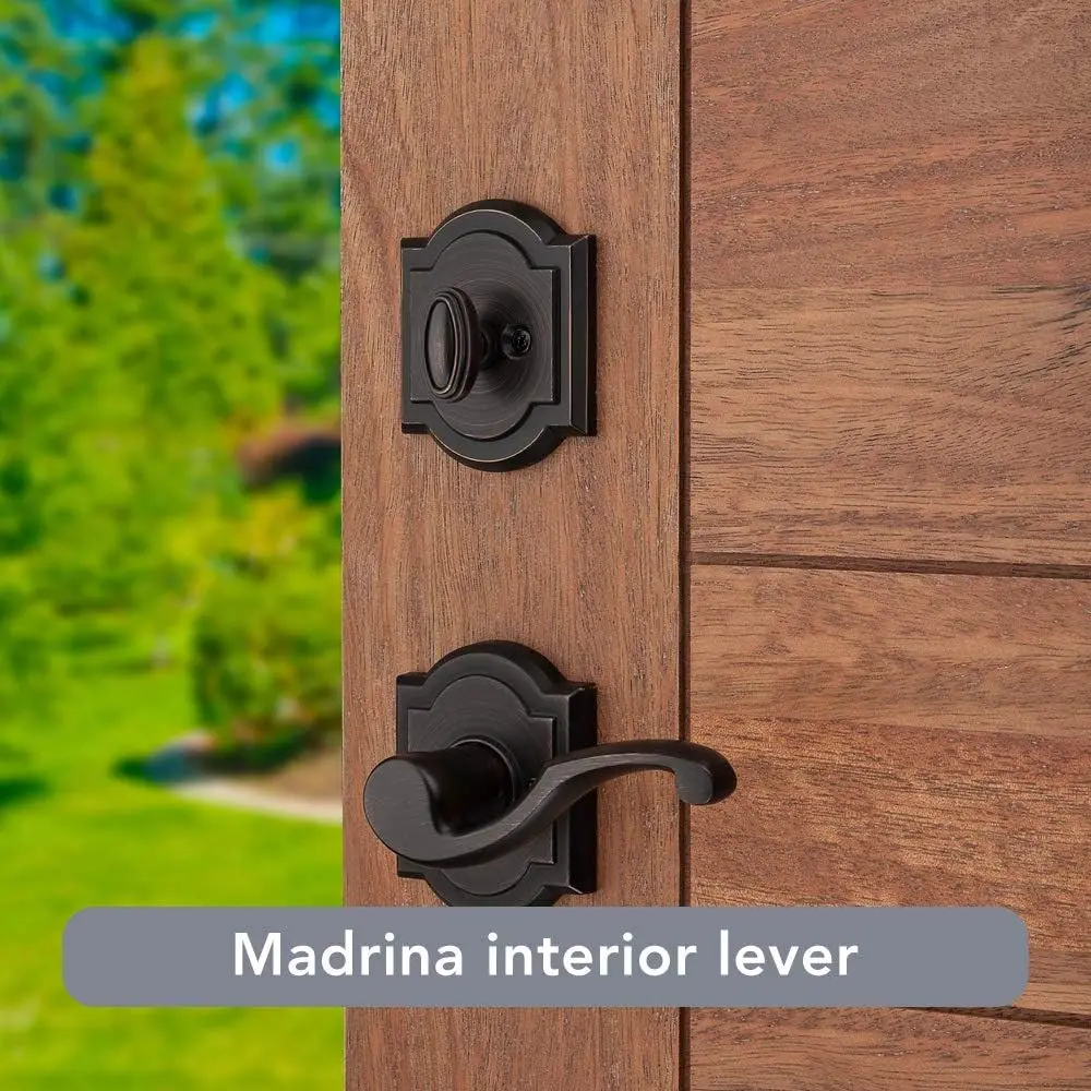 Toria-Handset de entrada frontal com alavanca interior, apresentando Smartkey, tecnologia Deadbolt Re-Key, bronze veneziano