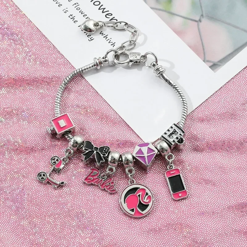 Barbie pandora pulseira para mulheres, jóias charme, personalidade, namorada, dia dos namorados, presentes requintados, moda