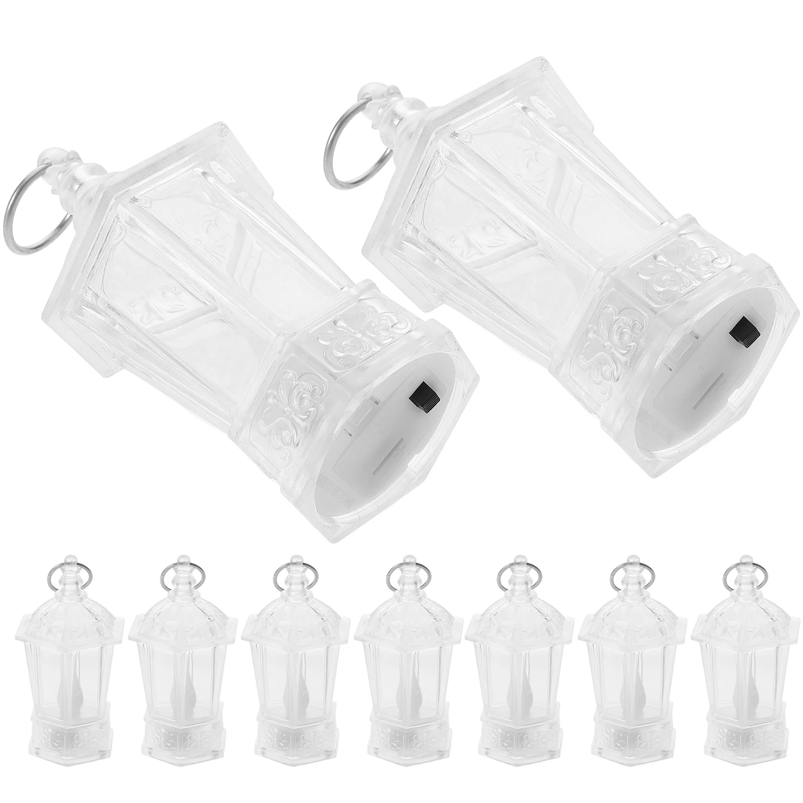 

12 pcs Led Mini Lanterns Clear Portable Handheld Lights Romantic Wedding Centerpieces Vintage Decorative Lamp For Tabletop Night