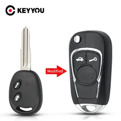 KEYYOU – étui à clé de voiture pliable, 2 boutons gauche/droite, pour Chevrolet Aveo Lova Epica Sail