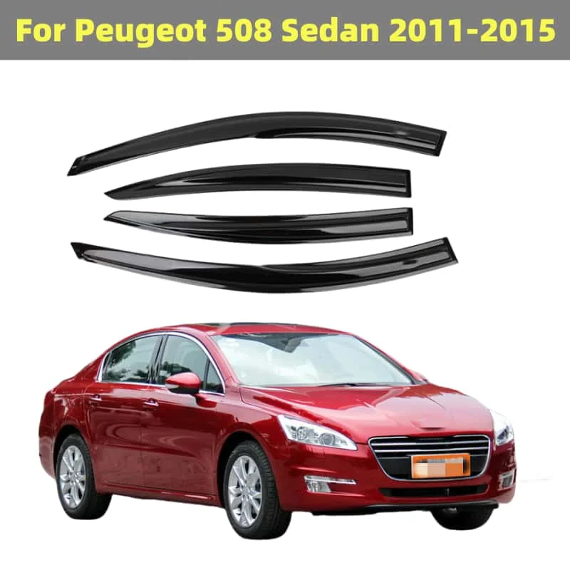 For Peugeot 508 Sedan 2011 2012 2013 2014 2015 Car Door Window Visor Rain Sun Guard Deflector Shade Awnings Shelters Raincoat