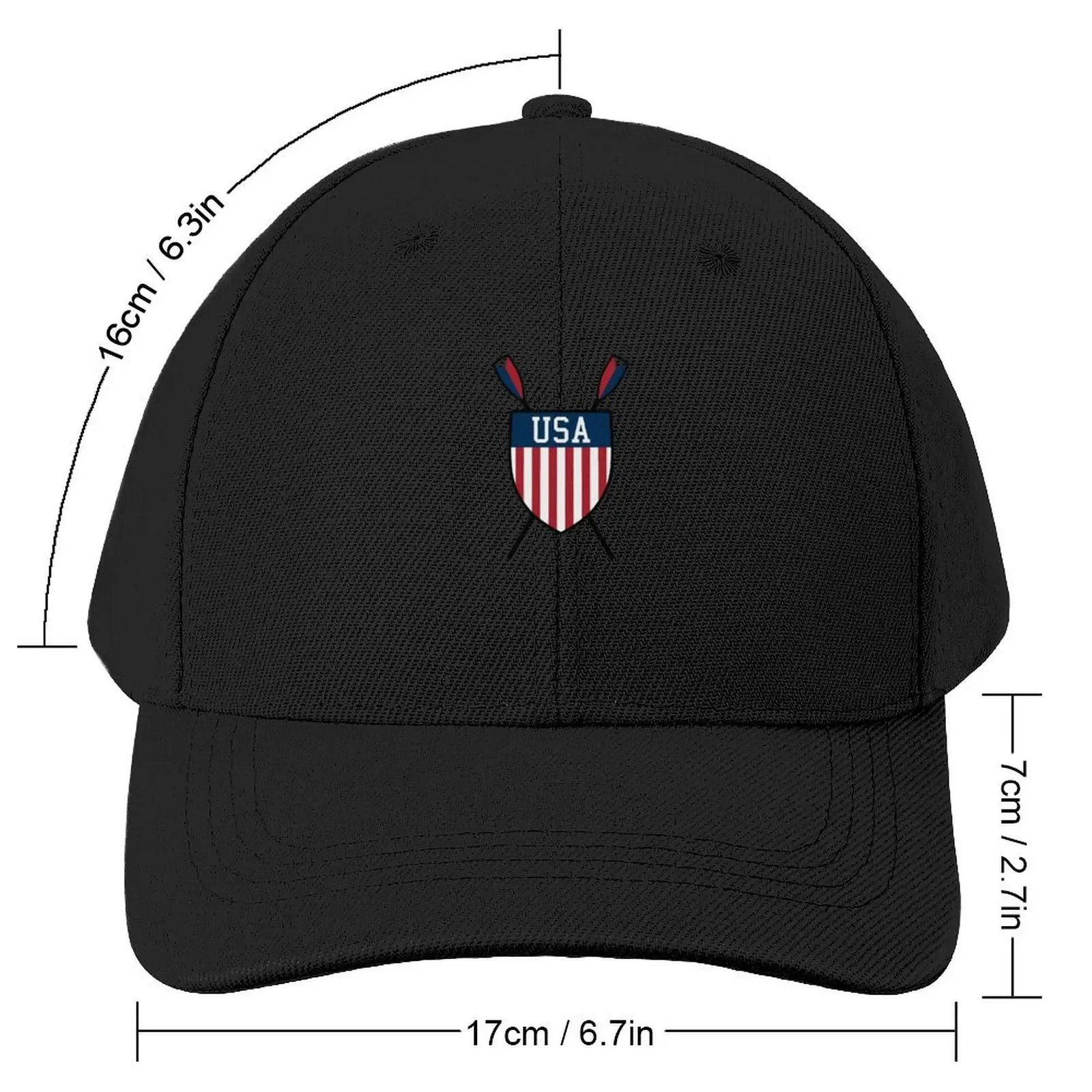 United States Rowing Emblem (Black Trim) Baseball Cap funny hat hiking hat fun hats Hood Women Beach Fashion Men's