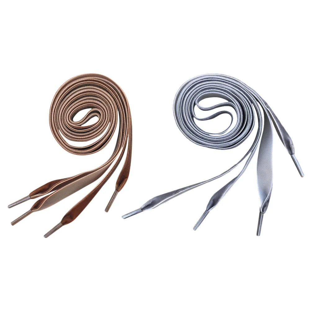 

2pcs Shoelaces For Boots Sneakers Loafers Flat Shoe Lace Replacement Brown 120Cm Wide Flat Shoelace Grey Shoelaces 120Cm