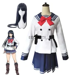 Halloween Uniform Anime Hoogbouw Invasie Yuri Honjo Cosplay Kostuums Rok Set Tenkuu Shinpan Lange Pruik Jk Matrozenpakje 2022