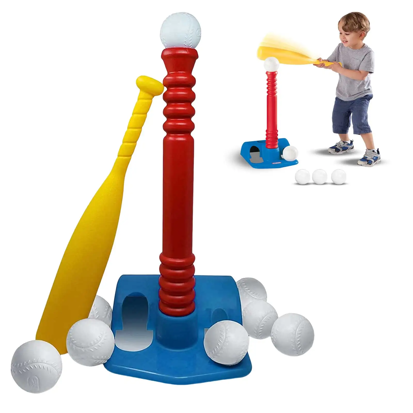 مجموعة ألعاب البيسبول للأطفال، لعبة رياضية خارجية، تفاعل بين الوالدين والطفل، كرة مضرب بلاستيكية آمنة، كرة رياضية للفناء الخلفي للعائلة #2