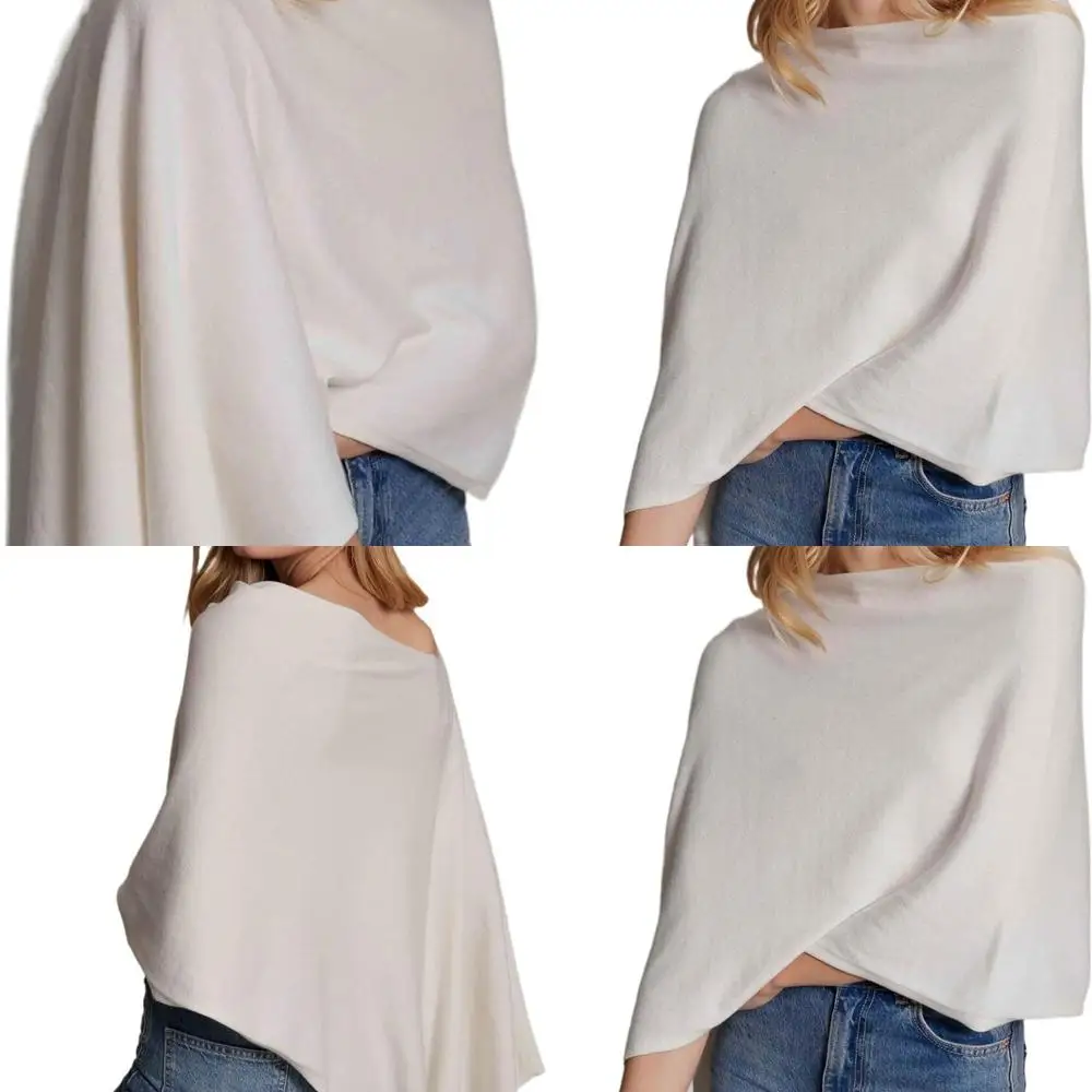 

Alashan's 95% Cotton, 5% Cashmere Blend Poncho - Soft & Lightweight, Perfect Gift