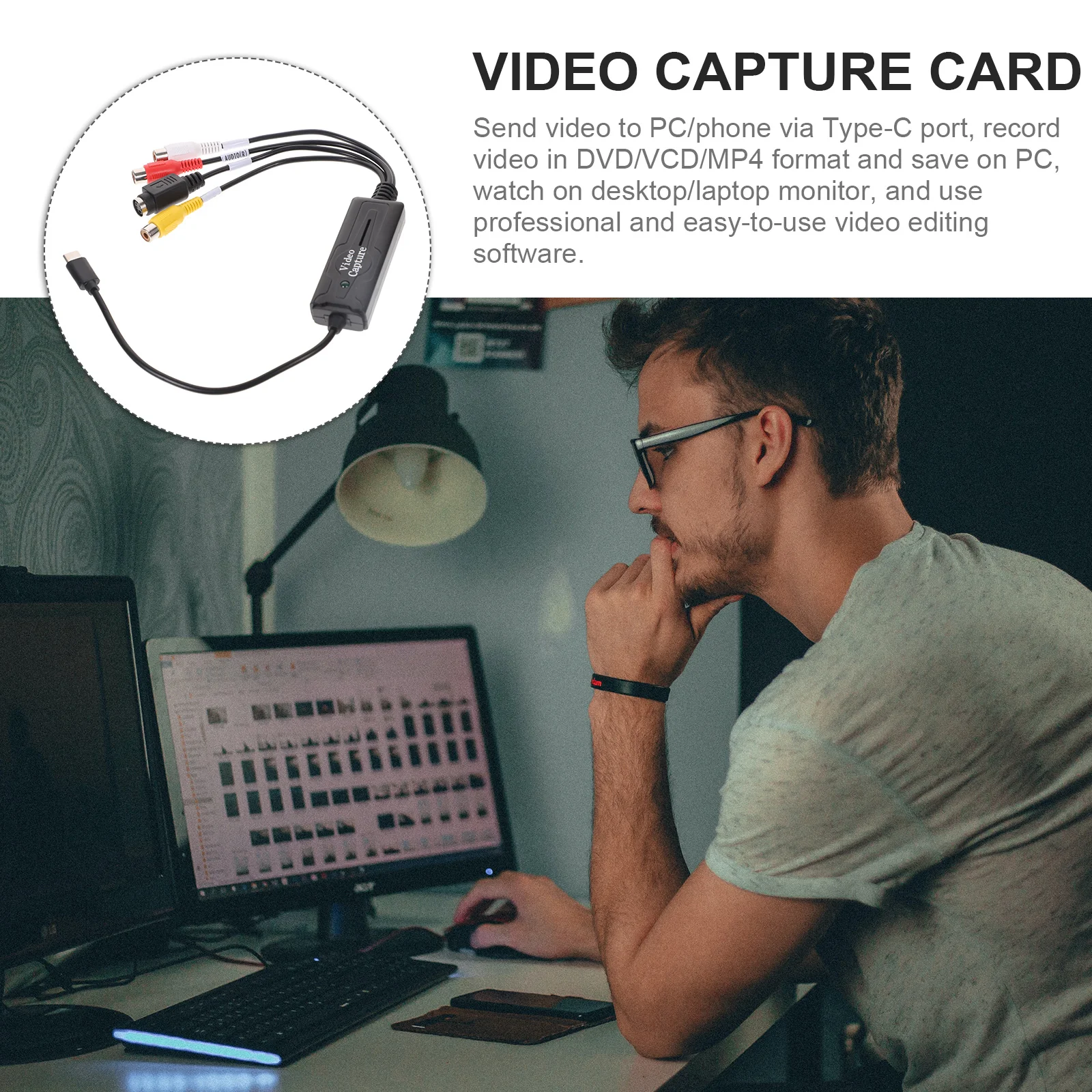 Recording Accessory Display Capture Card Av Game Cards Number Vhs to Digital Converter Video