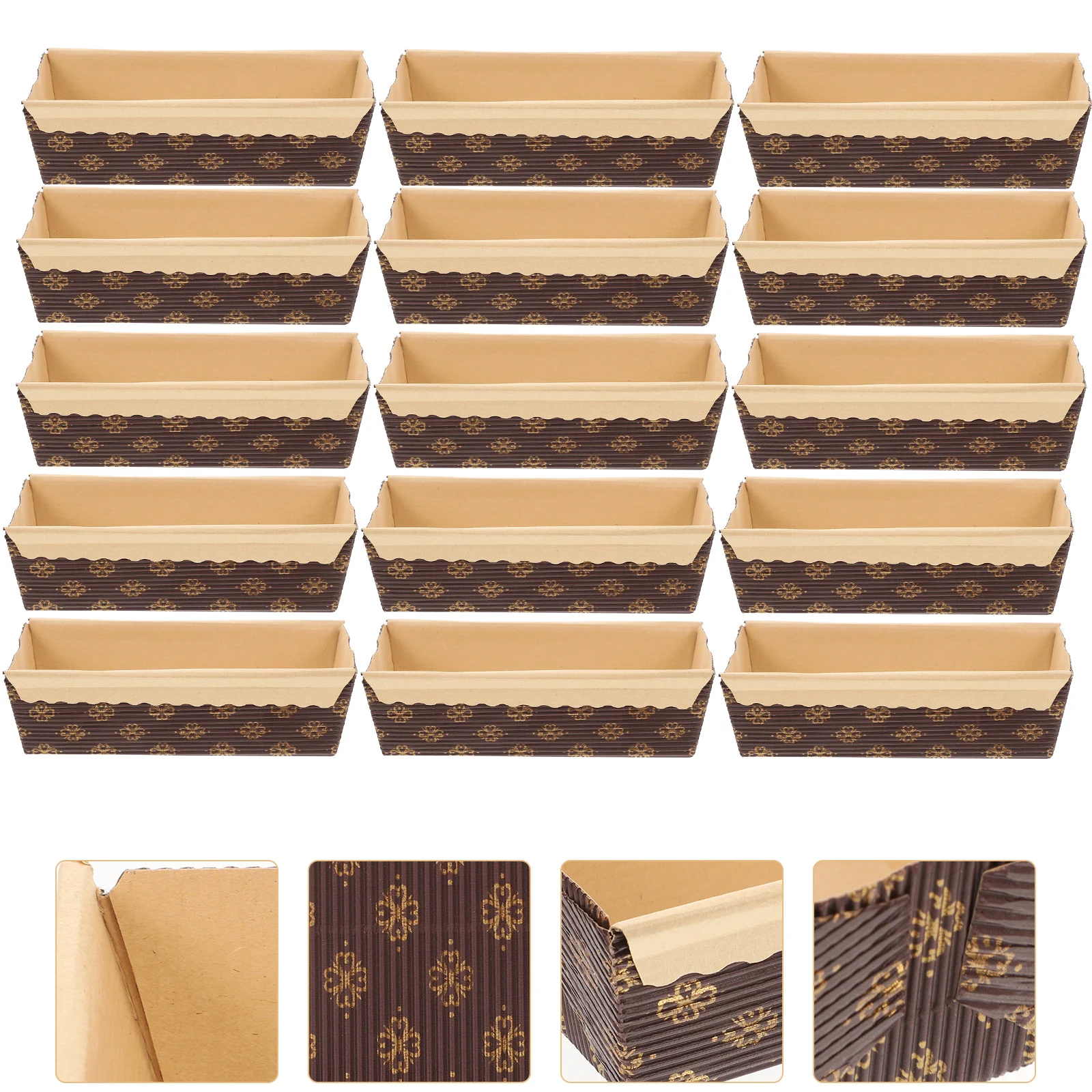 

25 Pcs Bread Baking Cake Paper Tray Loaf Pan Rectangle for Cakes Coffee Disposable Pans